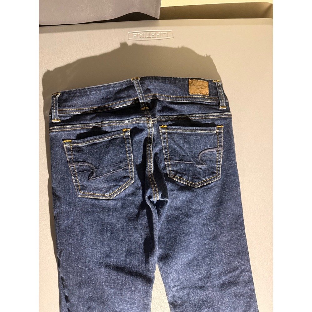 American Eagle Original Boot Super Stretch Dark Wash Jeans Womens 6 Regular - Picture 8 of 10